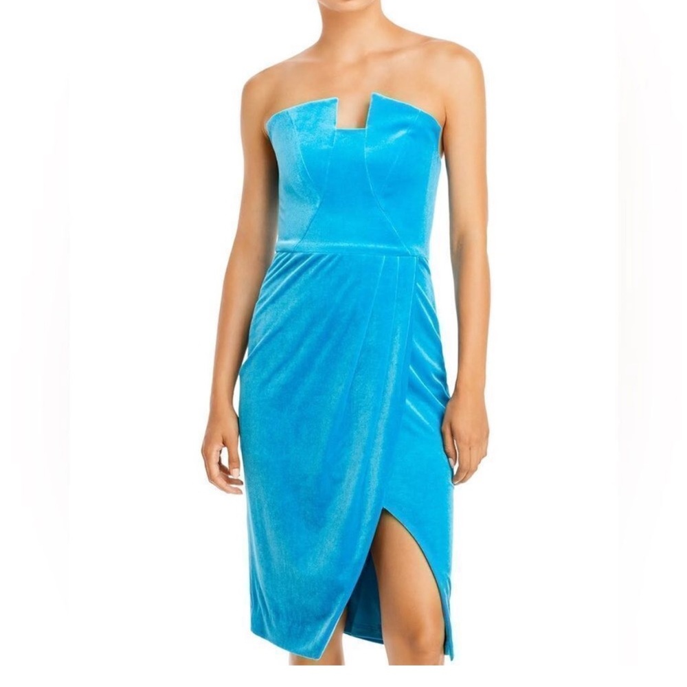 Black Halo Strapless Velvet Midi Dress Size 6